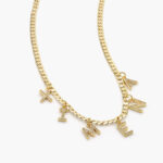Nombre Personalizado Chapa de Oro Cadena Planchada Letras Zirconias - 1 Inicial