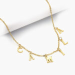 Nombre Personalizado Chapa de Oro Letras Lisas