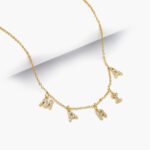 Nombre Personalizado Chapa de Oro Letras Zirconias