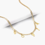 Nombre Personalizado Chapa de Oro Cadena Planchada Letras Lisas