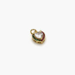 Dije Chapa de Oro Corazón Zirconia Colores 4