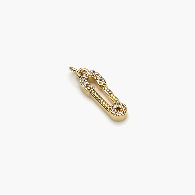 CF49-2 Dije Chapa de Oro Clip Zirconia 2 - Imagen 1