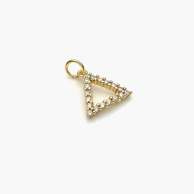 CF49-31 Dije Chapa de Oro Triangulo Zirconia 31 - Imagen 1