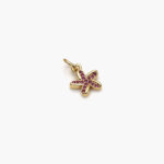 Dije Chapa de Oro Flor Zirconia Blanca 36 - Imagen 2