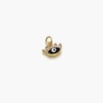 Dije Chapa de Oro Ojo Turco Esmalte Rojo Zirconia 44 - Imagen 5