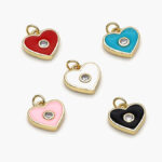 Dije Chapa de Oro Corazón Esmalte