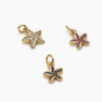 Dije Chapa de Oro Flor Zirconia Blanca 36