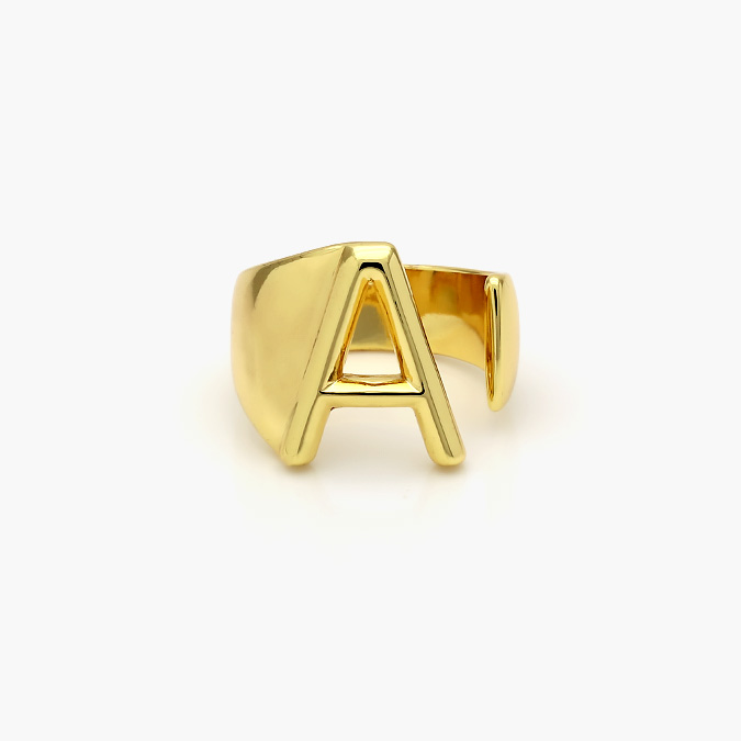 CBI-0001-A Anillo Chapa de Oro Iniciales 0001 - Imagen 1