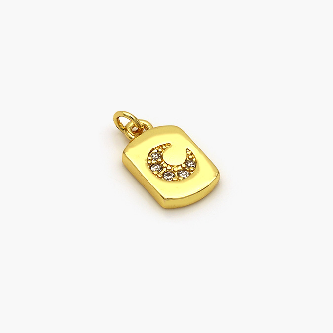 CF-59-22 Dije Chapa de Oro Luna Zirconia 22 - Imagen 1