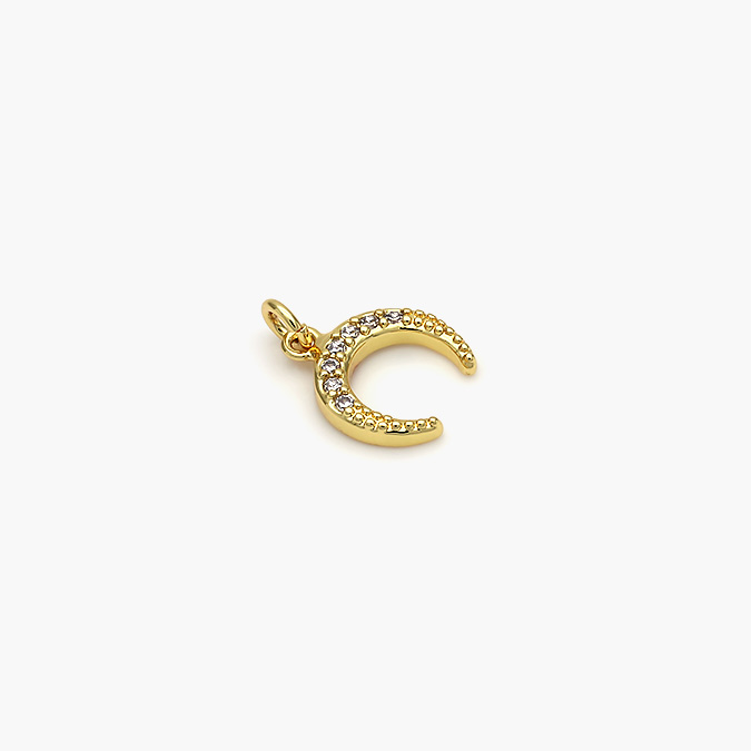 CF-59-30 Dije Chapa de Oro Luna Zirconias 30 - Imagen 1