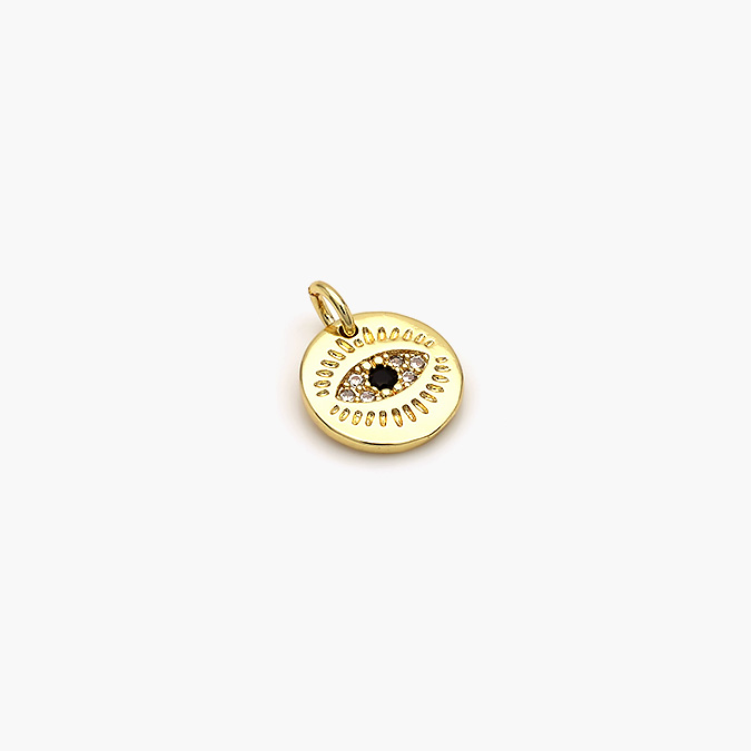 CF-59-34 Dije Chapa de Oro Ojo Turco Zirconia 38 - Imagen 1