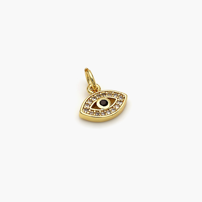 CF-59-35 Dije Chapa de Oro Ojo Turco Zirconia 31 - Imagen 1