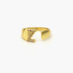 Anillo Chapa de Oro Iniciales Zirconias 0002 - Z