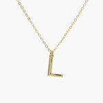 Collar Iniciales Chapa de Oro 03 - L
