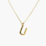 Collar Iniciales Chapa de Oro 03 - U