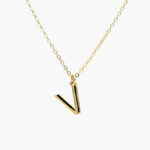 Collar Iniciales Chapa de Oro 03 - V