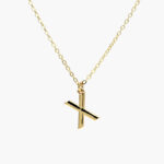 Collar Iniciales Chapa de Oro 03 - X