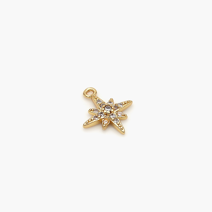 CF-49-48 Dije Chapa de Oro Estrella Zirconia 48 - Imagen 1