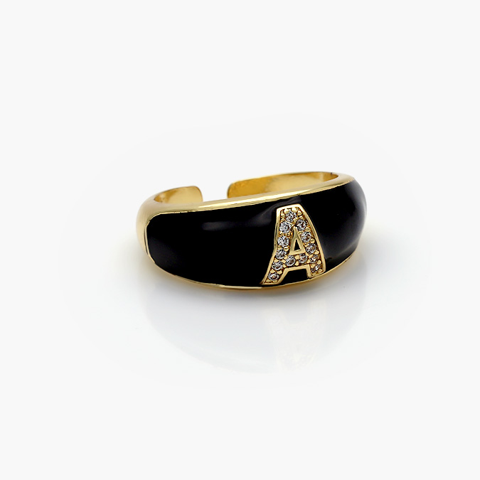 CBI-0003-A Anillo Chapa de Oro Iniciales 0003 - Imagen 1