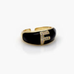 Anillo Chapa de Oro Iniciales 0003 - F