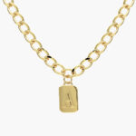 Collar Iniciales Chapa de Oro Placa 06 - A