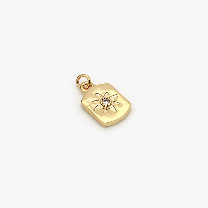 CF-69-44 Mini Dije Chapa de Oro Placa Estella 44 - Imagen 1