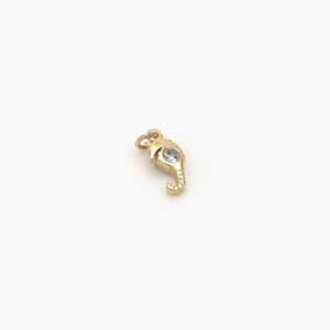 Dije Chapa de Oro Caballito de Mar Zirconias 63