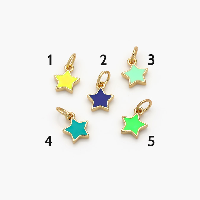 CF-29-M2 Mini Dije Chapa de Oro Estrella Esmaltada Grupo 2 - Imagen 1