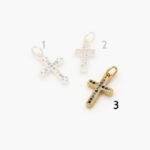 Mini Dije Chapa de Oro Cruz Zirconias Colores Grupo 20 - Modelo 1