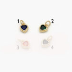 Mini Dije Chapa de Oro Zirconia Corazon Grupo 7