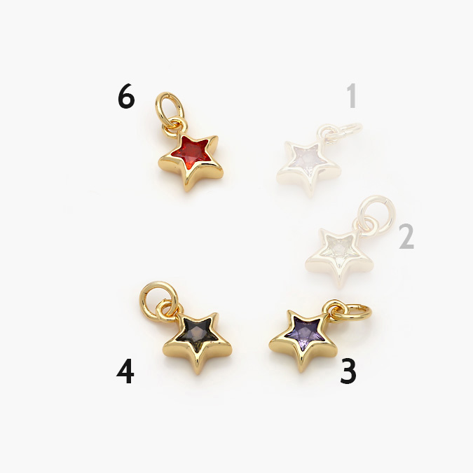 marcaca942 Mini Dije Chapa de Oro Estrella Zirconia Grupo 3 - Imagen 1