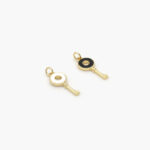 Dije Chapa de Oro Llave Esmalte - Blanco