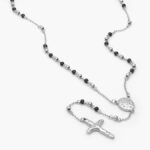 Rosario Acero Inoxidable Color Plata & Negro 0012