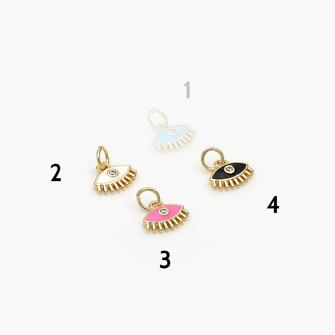 marcaca933 Mini Dije Chapa de Oro Ojo Turco Esmaltado - Imagen 1