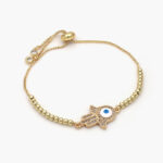 Pulso Chapa de Oro Mano de Fatima 0487