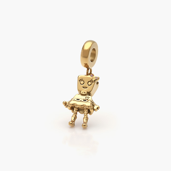 ACH-0022-O Dije Acero Inoxidable Niña Robot 0022 - Imagen 1
