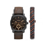 Reloj y Pulsera Fossil Leather Mate FS5251