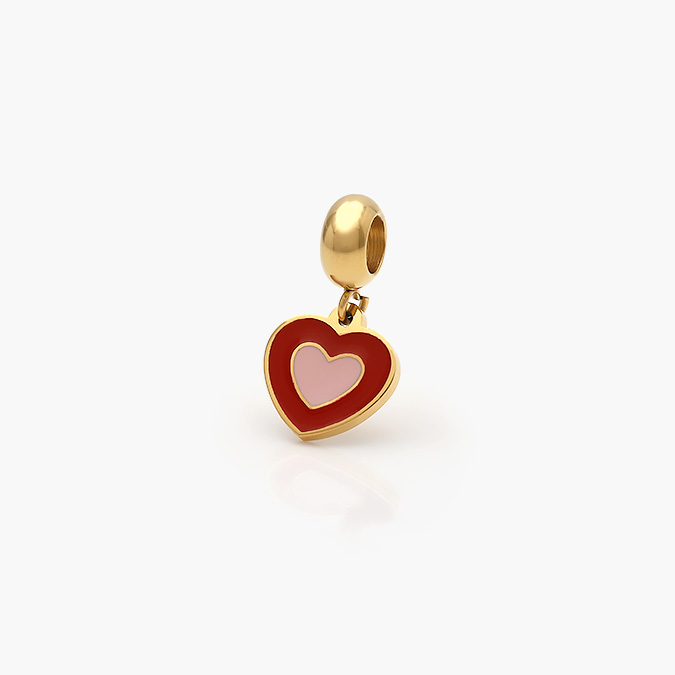 ACH-0103-O Dije Acero Inoxidable Corazón Esmalte 0103 - Imagen 1