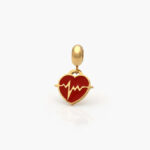 Dije Acero Inoxidable Corazón Electrocardiograma 0106