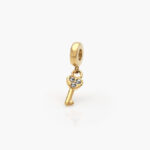Dije Acero Inoxidable Llave Zirconias 0147
