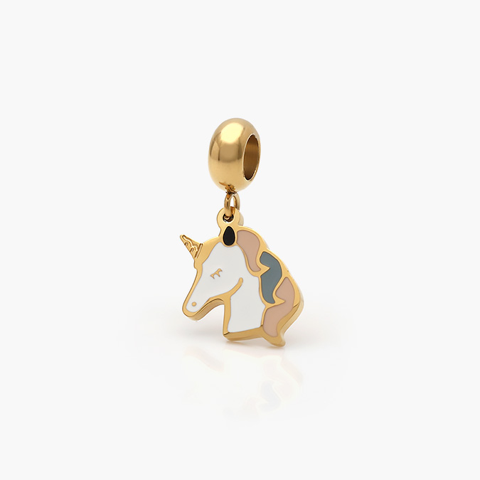 ACH-0176-O Dije Acero Inoxidable Unicornio Esmalte 0176 - Imagen 1