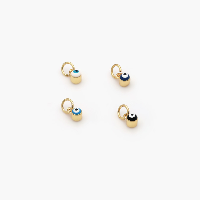1 Dije Chapa de Oro Ojo Turco Esmalte 4mm. - Imagen 1