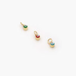 Dije Chapa de Oro Ojo Turco Esmalte 4mm. - Verde