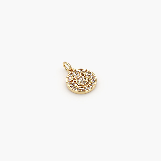 6 Mini Dije Chapa de Oro Carita Feliz 16 - Imagen 1
