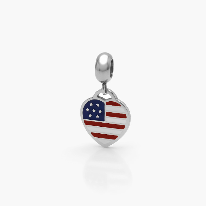 ACH-0216-P Dije Acero Inoxidable Corazón USA 0216 - Imagen 1
