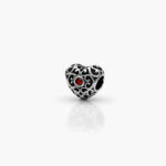 Dije Acero Inoxidable Corazón Zirconia 0237 - Roja