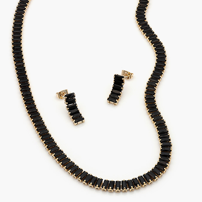 CJ-0792-3 Set Chapa de Oro Zirconia Rectagular 6mm 0792 - Imagen 1