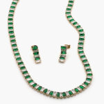Set Chapa de Oro Zirconia Rectagular 6mm 0792 - Imagen 2