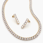 Set Chapa de Oro Zirconia Circular 5mm. 0793 - Imagen 2