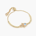 Pulso Chapa de Oro Mano de Fatima 565 - Imagen 2